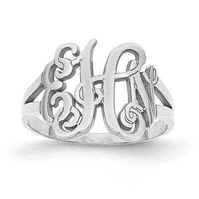 Laser Polished Monogram Ring Sterling Silver Rhodium-plated XNR72SS, MPN: XNR72SS, 191101071829