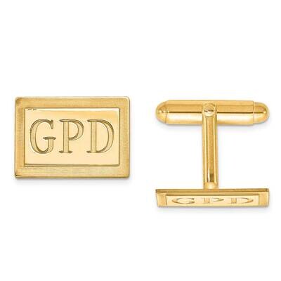 Recessed Letters Rectangle Monogram Cuff Links 14k Gold XNA615Y, MPN: XNA615Y, 886774555720
