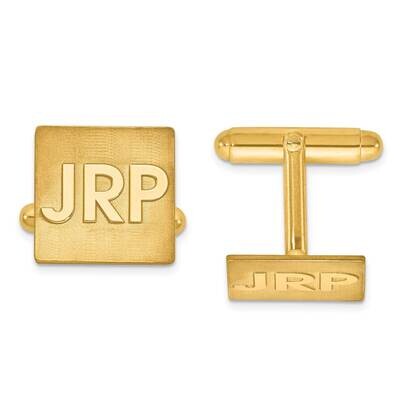Raised Letters Square Monogram Cuff Links Gold-plated Silver XNA612GP, MPN: XNA612GP, 886774555577
