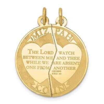 Mizpah 2-Piece Charm 10k Gold 10XR434, MPN: 10XR434,