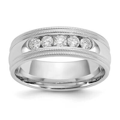 Vs/Si, D E F, Diamond Polish/Double Milgrain Band 14k White Gold True Origin Lab Grown RM3535B-050-…