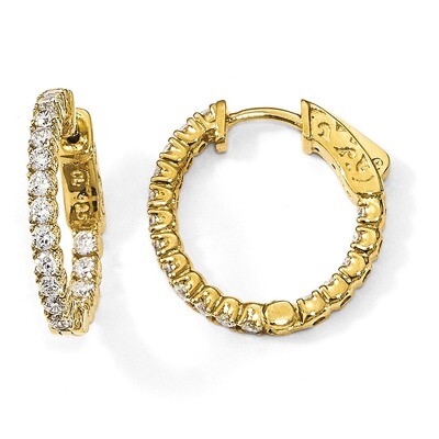 Yellow-Plated CZ In &amp; Out Hoop Earrings Sterling Silver QE7567Y, MPN: QE7567Y, 886774098357