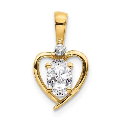 Diamond &amp; White Topaz Pendant 14k Gold XBS493, MPN: XBS493, 883957374864