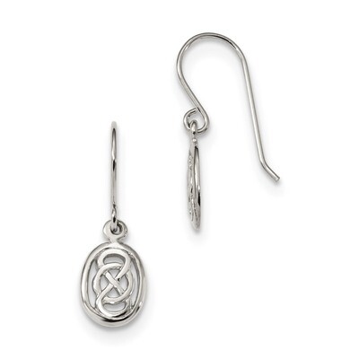 Celtic Knot in Oval Earrings Sterling Silver Rhodium-plated Polished QE13551, MPN: QE13551, 1911012…