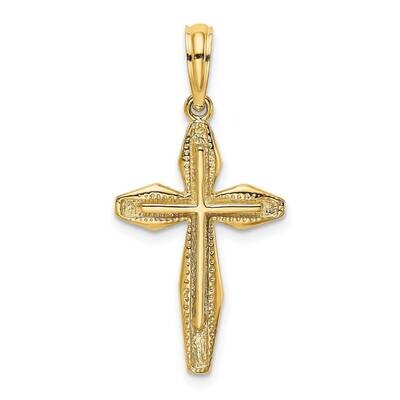 Textured Cross Charm 14k Gold Polished K8456, MPN: K8456, 637218038886
