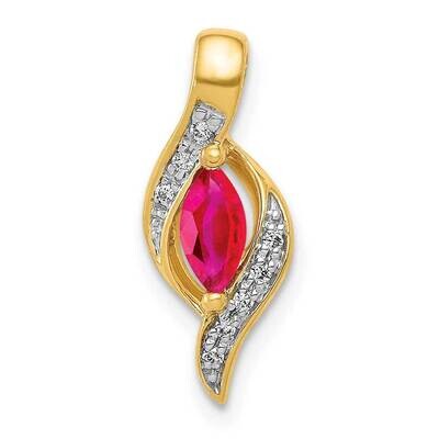 .25 Ruby Pendant 14k Gold Diamond PM5265-RU-004-YA, MPN: PM5265-RU-004-YA, 883957383279