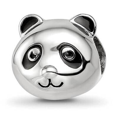 Enamel Panda Bear Bead Sterling Silver Rhodium-plated QRS4165, MPN: QRS4165,