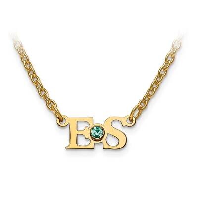 Small Laser Birthstone Initial Pendant with Chain Gold-plated Silver XNA655GP, MPN: XNA655GP, 19110…