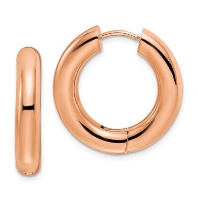 Rose Ip-Plated 5mm Hinged Hoop Earrings Stainless Steel Polished SRE1509, MPN: SRE1509, 191101867408
