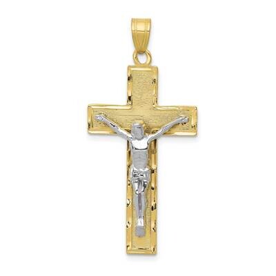 Two-Tone Diamond-Cut Crucifix Pendant 10k Gold 10D3687, MPN: 10D3687,