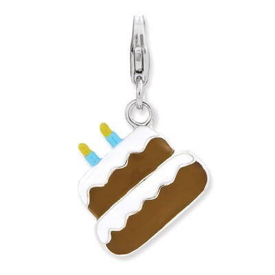 Cake Charm Sterling Silver Enameled QCC760 by Amore La Vita, MPN: QCC760, 886774234939