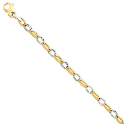 6.6mm Polished and Satin Fancy Link Bracelet 8.5 Inch 14k Two-Tone Gold LK563-8.5, MPN: LK563-8.5, …