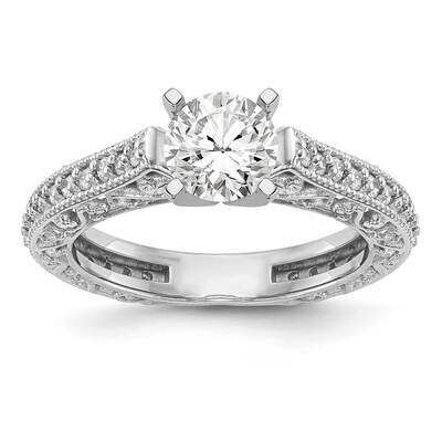 Diamond Vs/Si, D E F, Peg Set Engagement Ring 14k White Gold True Origin Lab Grown RM2846E-048-WLD,…