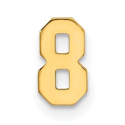 Die Struck Number 8 14k Yellow Gold YG2217, MPN: YG2217,