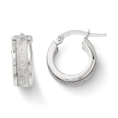Leslie&#39;s Fancy Glimmer Infused Hoop Earrings - 14k White Gold HB-LE139, MPN: LE139, 886774569413