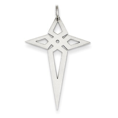 Cross Pendant Laser Designed Sterling Silver QXR268, MPN: QXR268, 883957467351