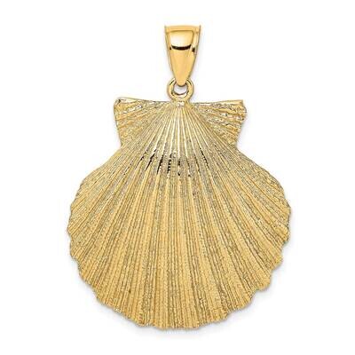 Scallop Shell Charm 14k Gold Textured K7942, MPN: K7942, 637218047918