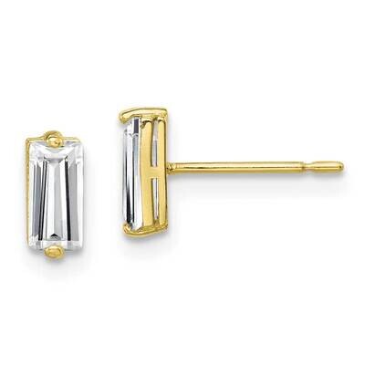 Polished CZ Diamond Stud Earrings 10k Gold 10ER325, MPN: 10ER325, 883957846941
