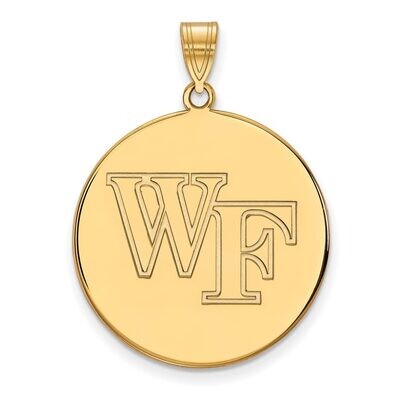 Wake Forest University x-Large Disc Pendant 10k Yellow Gold 1Y060WFU, MPN: 1Y060WFU, 886774820750