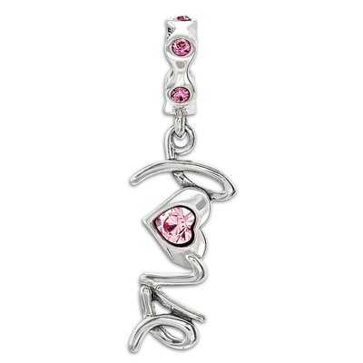 Swarovski Crystal LOVE Dangle Bead - Sterling Silver QRS3232, MPN: QRS3232, 886774613697