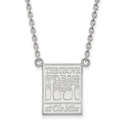 University of Mississippi Large Pendant with Chain Necklace 14k White Gold 4W065UMS-18, MPN: 4W065U…