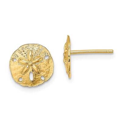 Mini Sand Dollar Post Earrings 14k Gold Polished TE790, MPN: TE790, 637218041442
