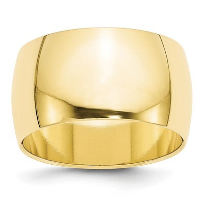 12mm Half Round Band 10k Yellow Gold 1HR120 Engravable, MPN: 1HR120, 886774450728