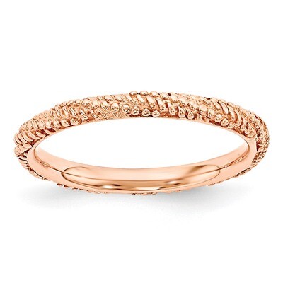 Rose Gold-plated Ring Sterling Silver Polished QSK1839, MPN: QSK1839, 886774375458