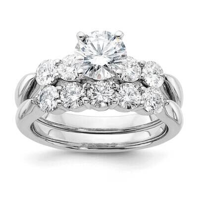 2 1/2ct. G H I True Light Moissanite Ring Set 14k White Gold SM15745-C100SETMT, MPN: SM15745-C100SE…