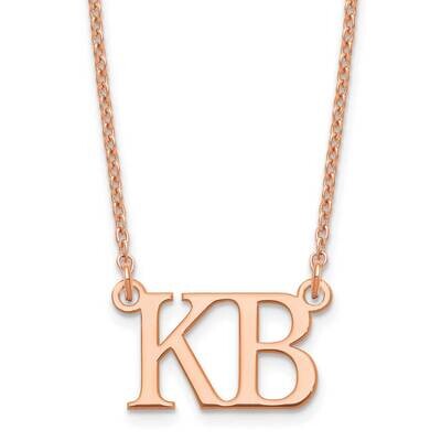 Large 2 Initial Necklace Sterling Silver Rose-plated XNA1248RP, MPN: XNA1248RP,