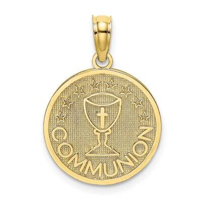 Textured Communion Cup On Round Disc Charm 10k Gold 10K8322, MPN: 10K8322,