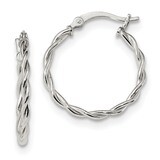 Braided Hoop Earrings Sterling Silver Polished QE13242, MPN: QE13242, 191101236075