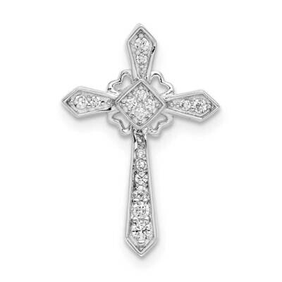 Cross Chain Slide Sterling Silver Rhodium-plated CZ Diamond QC9387, MPN: QC9387, 883957833996