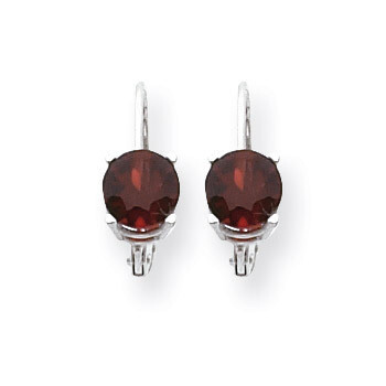 6mm Garnet Leverback Earrings 14k White Gold XLB112WGA, MPN: XLB112WGA, 883957119878