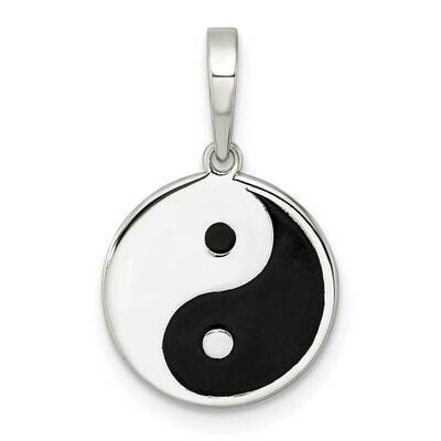 Enameled Yin Yang Pendant Sterling Silver QC11015, MPN: QC11015,