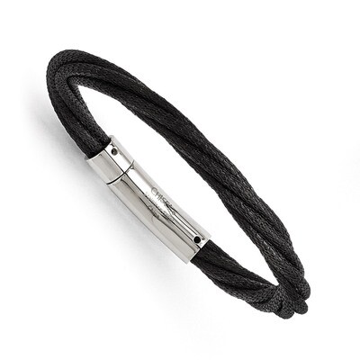 Polished Black IP-plated Mesh Bracelet - Stainless Steel SRB1365 by Chisel, MPN: SRB1365, 883957764…