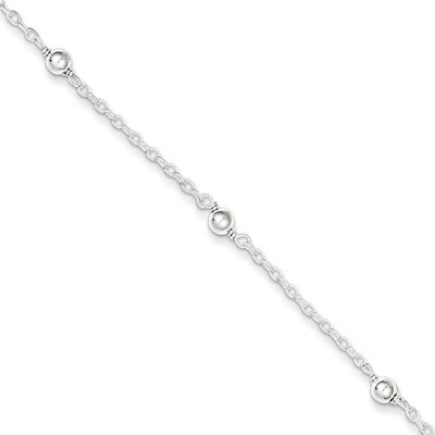 Fancy Bead Childs Bracelet Sterling Silver QID163, MPN: QID163, 883957955810