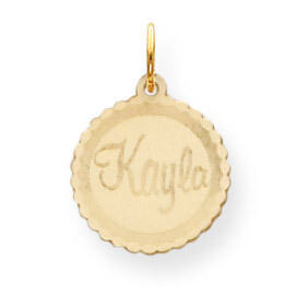 Scalloped Round Disc Nameplate 14k Gold XNA107Y, MPN: XNA107Y, 191101541056