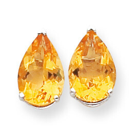 Citrine Diamond Pear Stud Earrings 14k Gold XE84WCI, MPN: XE84WCI, 883957105253