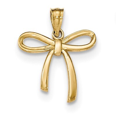Small Ribbon Bow Pendant 14k Gold Polished YC1258, MPN: YC1258, 886774617947