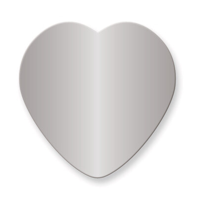 1 7/8 x 1 7/8 Heart Polished Aluminum Plates-Sets of 6  GM3727-PA, MPN: GM3727-PA,