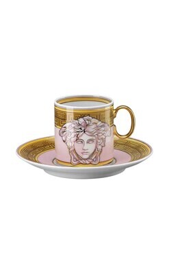 Versace Medusa Amplified Pink Coin AD Cup &amp; Saucer 4 1/4 Inch, MPN: 19335-403759-14715, 790955188808