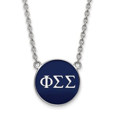 Phi Sigma Sigma Small Enameled Pendant with 18 Inch Chain Sterling Silver SS030PSS-18, MPN: SS030PS…