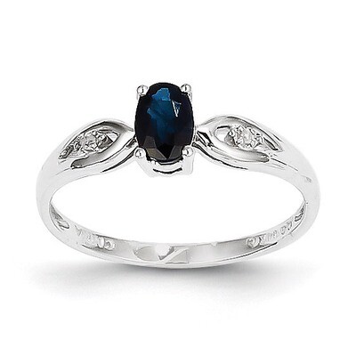 Sapphire Diamond Ring 14k White Gold Genuine XBS318, MPN: XBS318, 883957563251