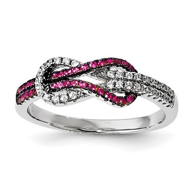 Love Knot Ring Sterling Silver CZ QMP1444-6, MPN: QMP1444, 191101075476