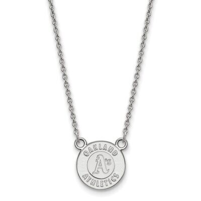 Oakland Athletics Small Pendant with Chain Necklace 14k White Gold 4W009ATH-18, MPN: 4W009ATH-18, 8…
