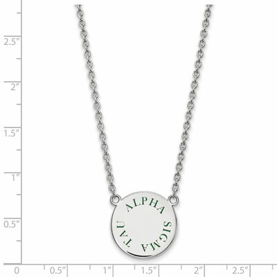 Alpha Sigma Tau Large Enl Pend with Necklace - Sterling Silver SS015ALS-18, MPN: SS015ALS-18, 88677…