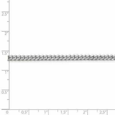 22 Inch Rhodium-plated 3.5mm Curb Chain Sterling Silver QCB100R-22, MPN: QCB100R-22, 886774107585