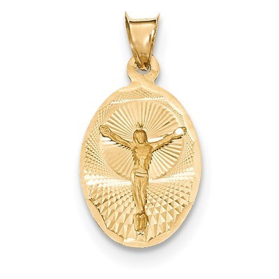 Diamond -cut CORPUS Oval Pendant 14k Gold Polished K5607, MPN: K5607, 191101365256