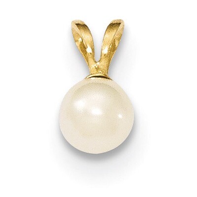 5-6mm Round White Cultured Pearl Pendant 14k Gold XF395, MPN: XF395, 883957858753